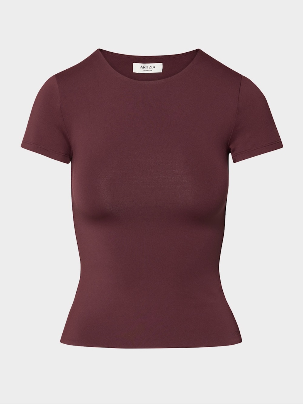 Aritzia Fitted Short Sleeve Crew Tee - Wine